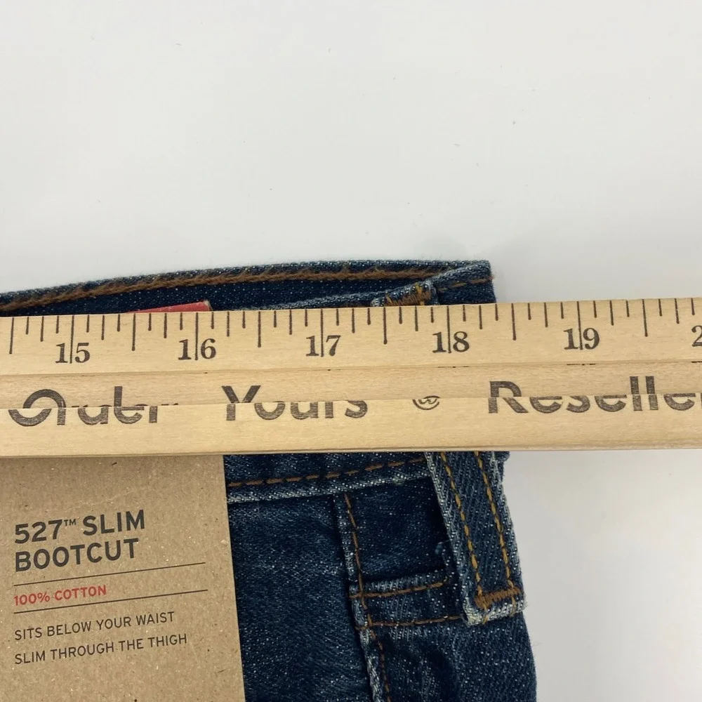 NEW Levi's 527 Slim Bootcut Jeans Mens 36x36 Fits 37x35 Blue Western Cowboy